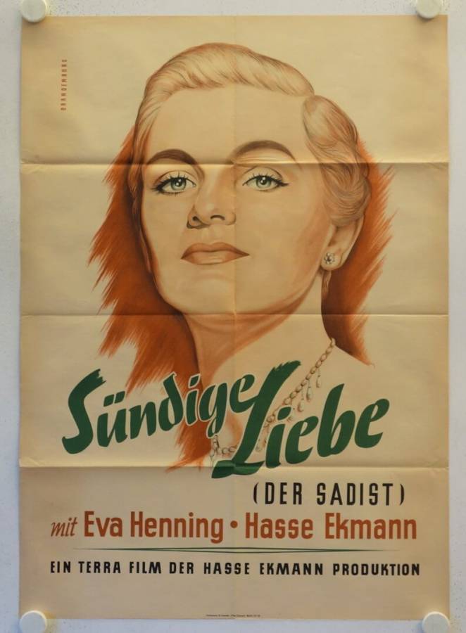 Sündige Liebe (Der Sadist) originales deutsches Filmplakat