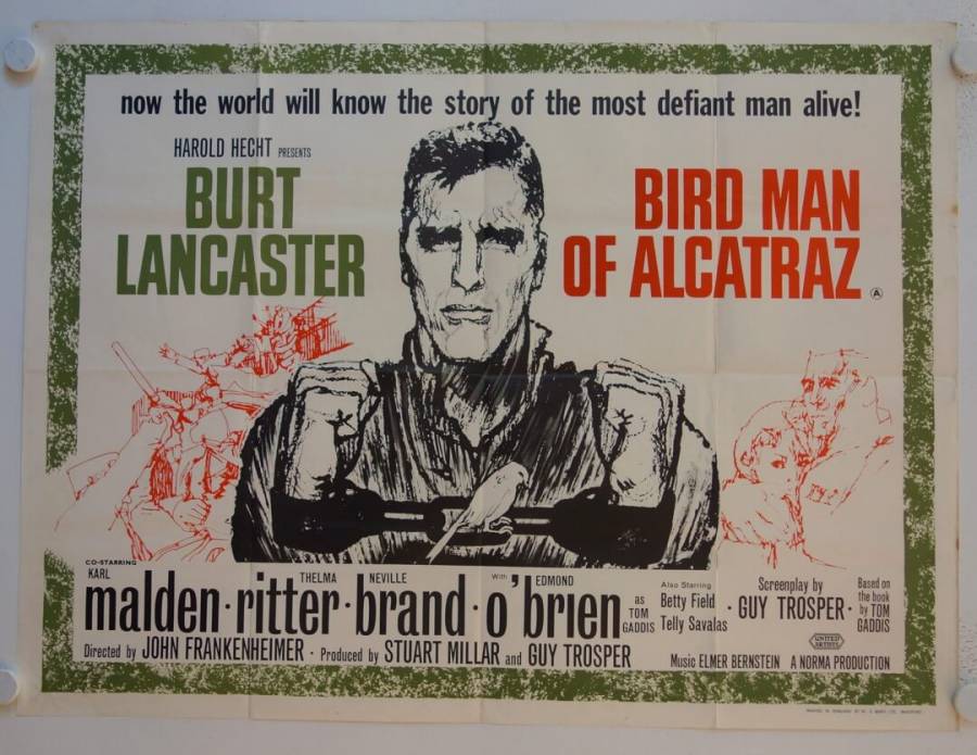 Birdman of Alcatraz original release british quad movie poster