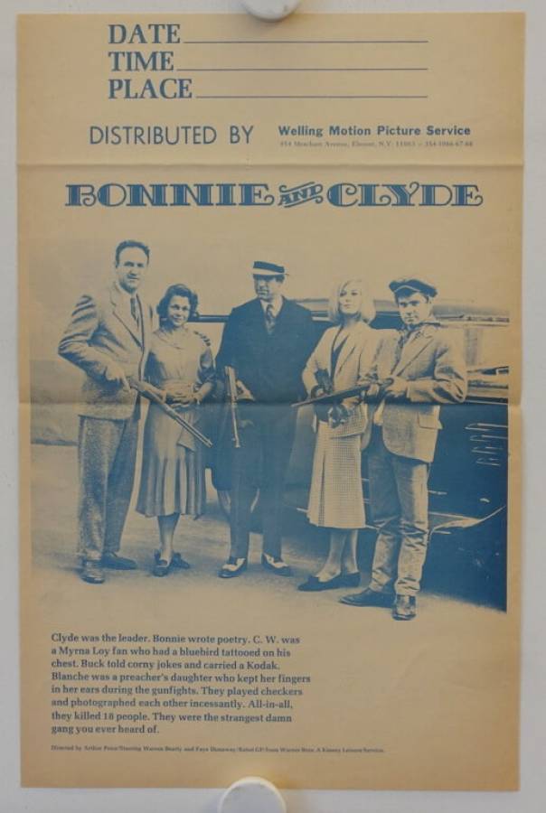 Bonnie and Clyde original release US College movie poster