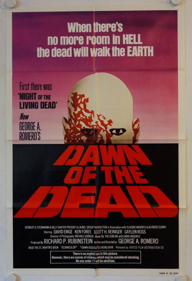 Dawn of the Dead original release US Onesheet movie poster