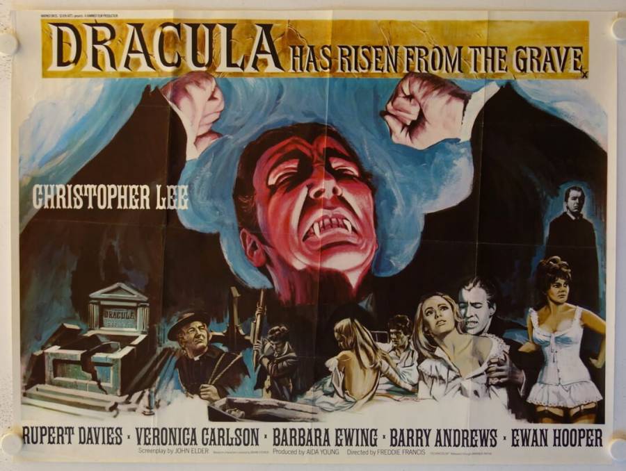 Dracula has risen from the Grave original release British Quad movie poster