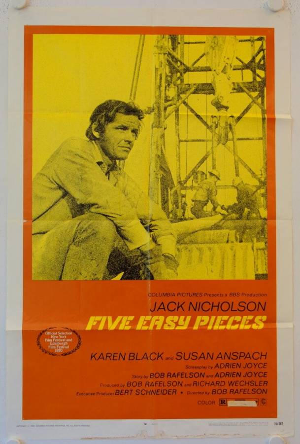 Five Easy Pieces original release US Onesheet movie poster