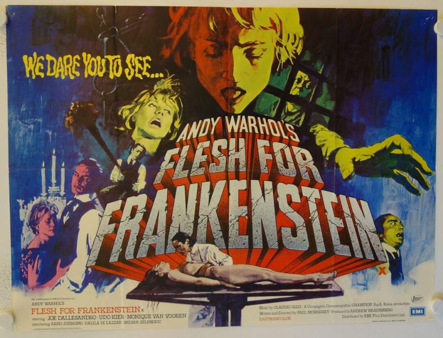 Flesh for Frankenstein original release british quad movie poster