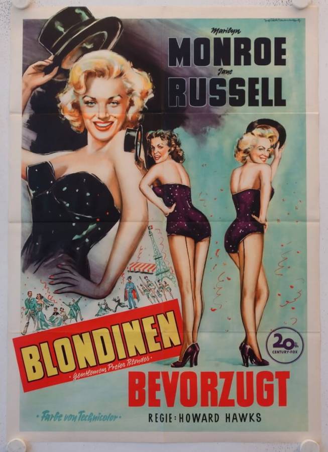 Gentlemen prefer Blondes original release german movie poster