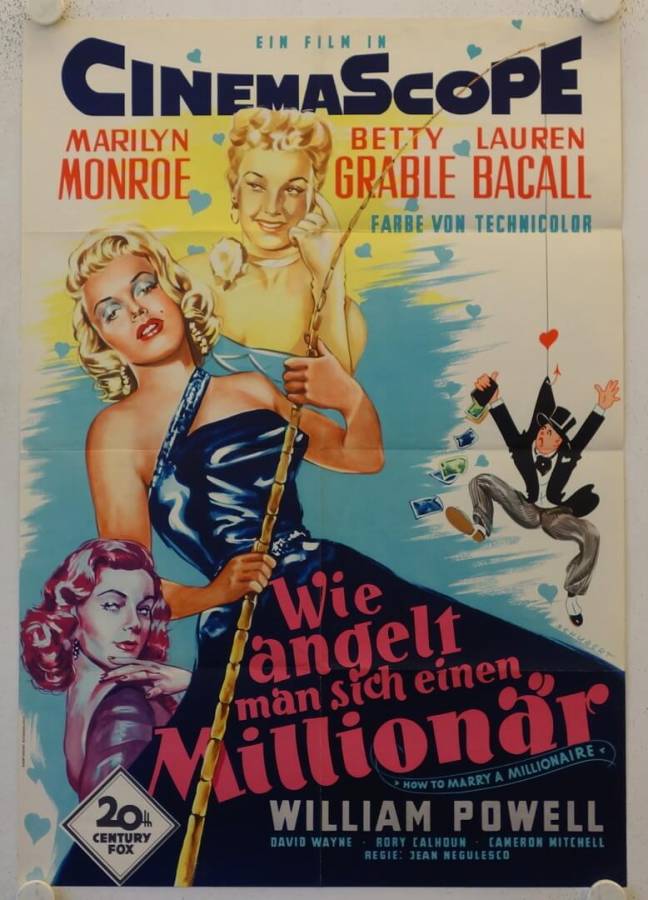 How to marry a Millionaire original release german movie poster