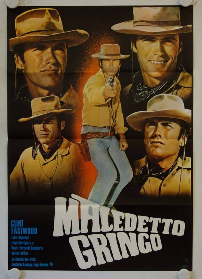 Il Magnifico Straniero (Rawhide) original german movie poster