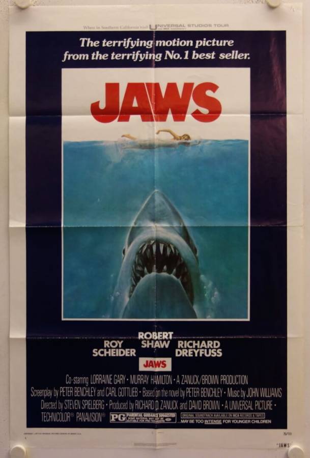 Jaws original release US Onesheet movie poster