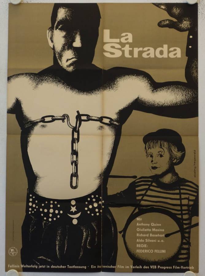 La Strada - Das Lied der Strasse originales DDR Filmplakat