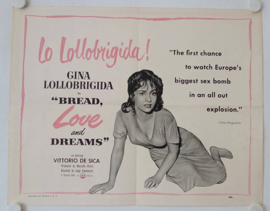 Pane, amore e fantasia - Bread, love and dreams original release US Halfsheet movie poster