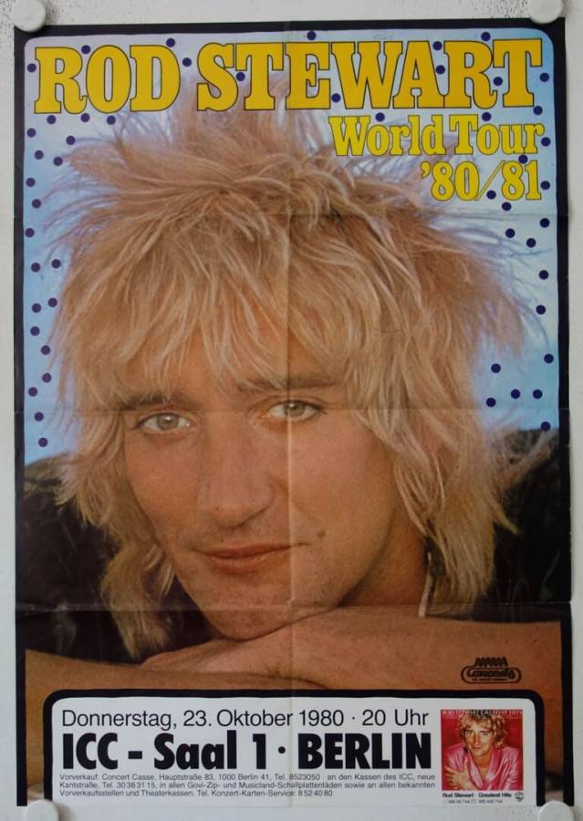 Rod Stewart - World Tour 1980/81 original release german concert poster