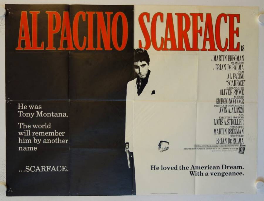 Scarface originales britisches Filmplakat