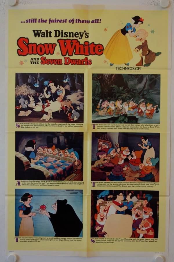 Snow White and the Seven Dwarfs re-release US onesheet movie poster