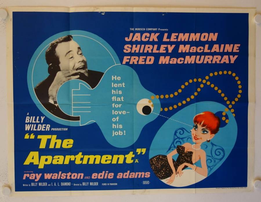 The Apartment original release british quad movie poster