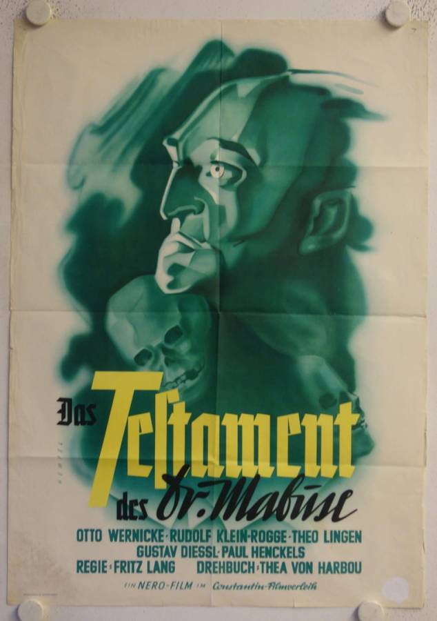 The Last Will of Dr. Mabuse re-release german movie poster (R50)