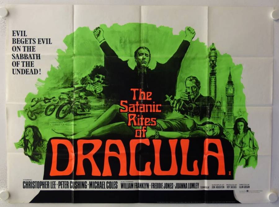 The Satanic Rites of Dracula original release British Quad movie poster