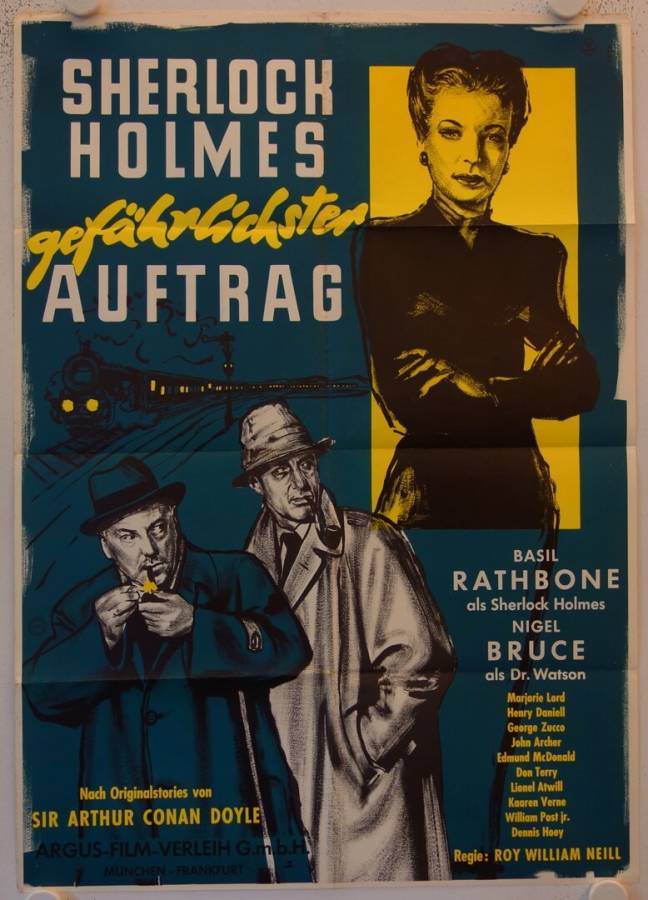 Sherlock Holmes gefährlichster Auftrag originales deutsches Filmplakat