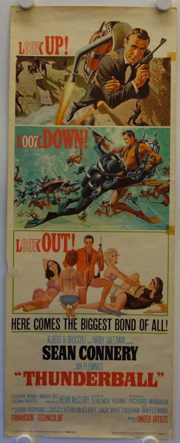 Thunderball original release US Insert movie poster