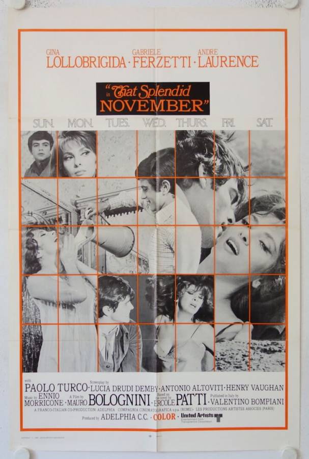 Un bellissimo novembre - That splendid November original release US Onesheet movie poster